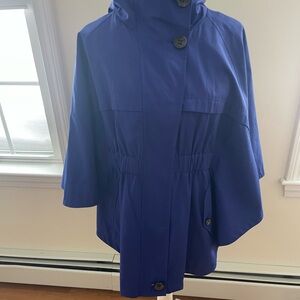Royal Blue Women's Cape Jacket with hood Green Envy size L